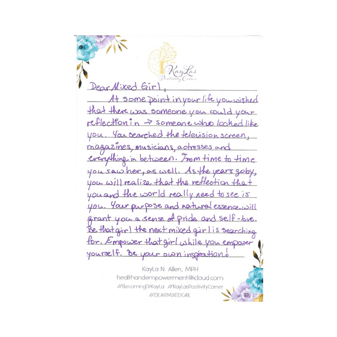 Dear Mixed Girl Letter by Dr. KayLa N. Allen